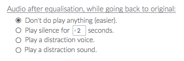 Audio switching from equalized to original option in TrainYourEars