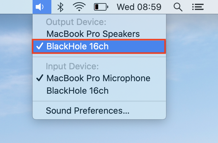 BlackHole multi-output device configuration on macOS