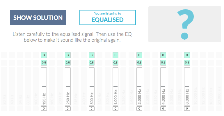 Equaliser showing only random equalisation curve