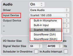 Sound card input selection in TrainYourEars