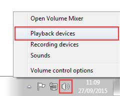 Windows volume mixer icon in system tray
